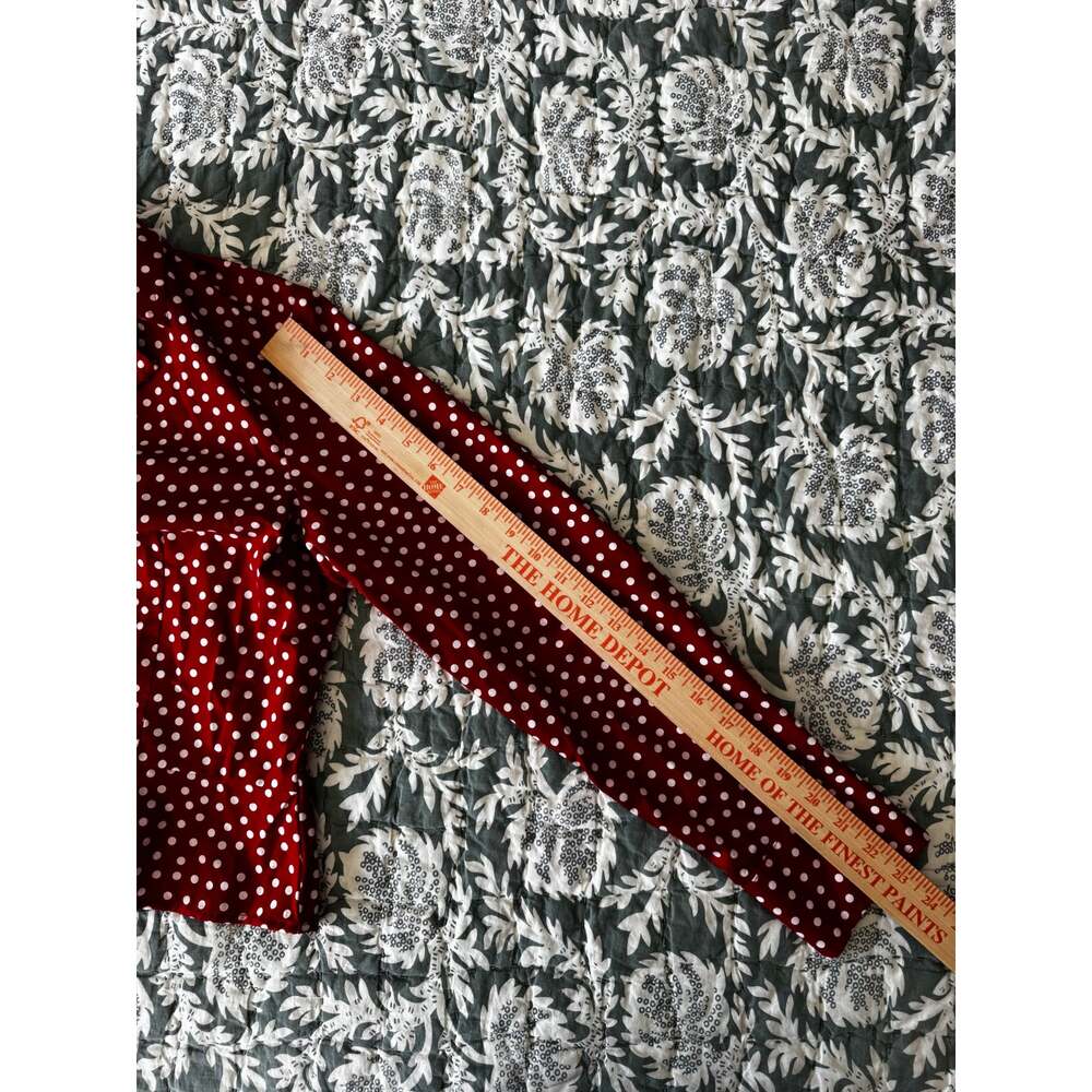 Jones New York Petite Large Red White Polka Dot Peplum Blouse Retro Pinup PL - Picture 7 of 8